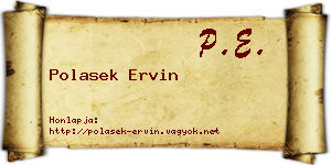 Polasek Ervin névjegykártya